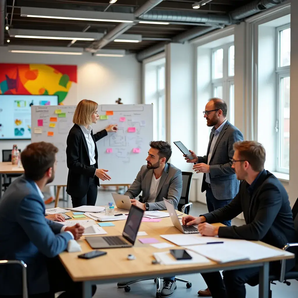 Ein Berater, der mit einem Klienten über Finanzplanung diskutiert.